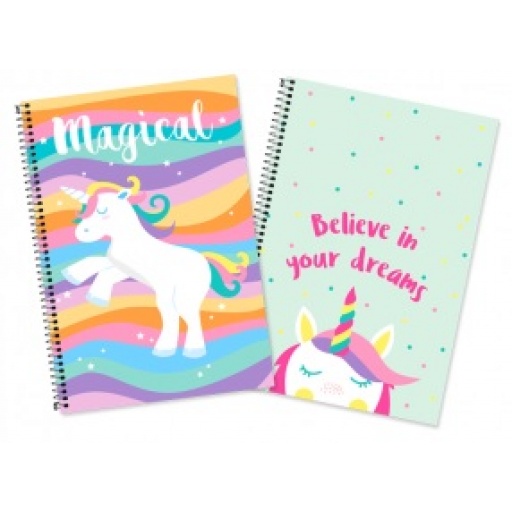 CUADERNO ESPIRAL DALI A5 UNICORNIOS 70 HOJAS