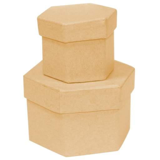 CAJA CARTON HEXAGONAL PARA PINTAR