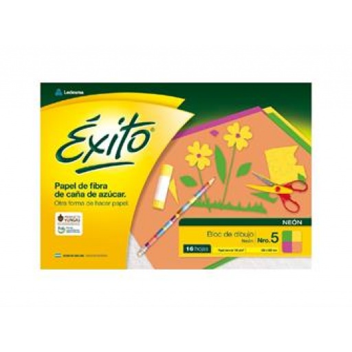 BLOCK DE DIBUJO EXITO NEON N5 120G 16 HOJAS