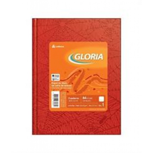 CUADERNO RAYADO GLORIA TAPA DURA ROJO 84 HOJAS