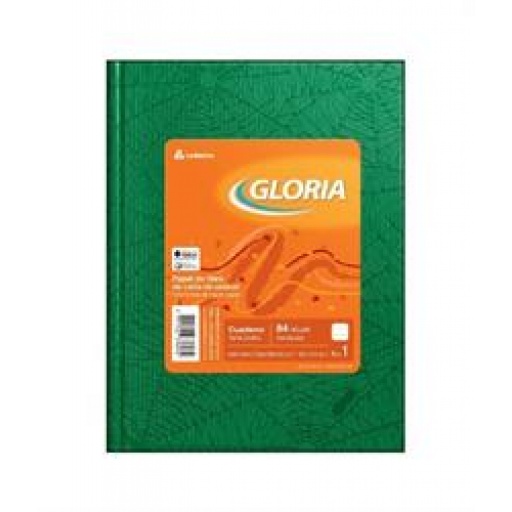 CUADERNO RAYADO GLORIA TAPA DURA VERDE 84 HOJAS