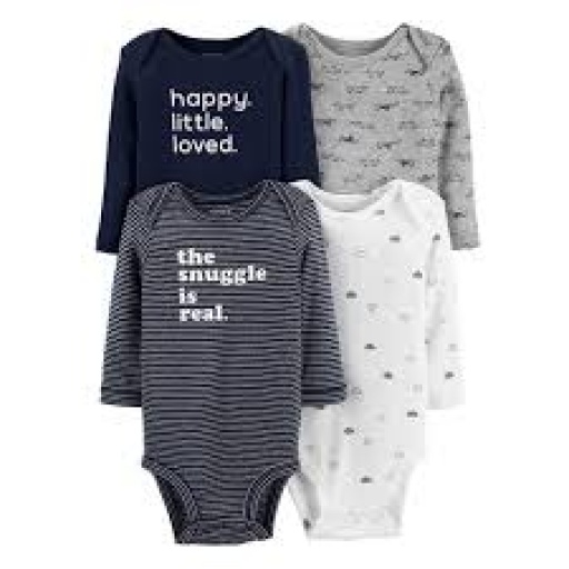 PACK X4 BODYS CARTERS ALGODON DISEOS VARIOS 6M