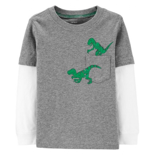 REMERA MANGA LARGA CARTERS DINO ALGODON