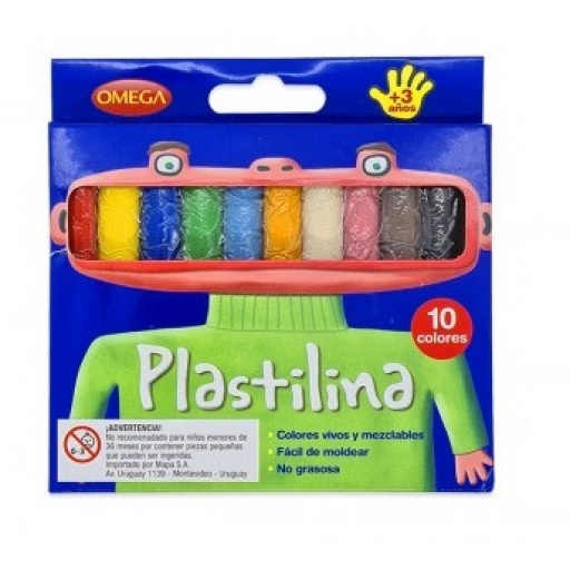 PLASTILINA 10 COLORES OMEGA