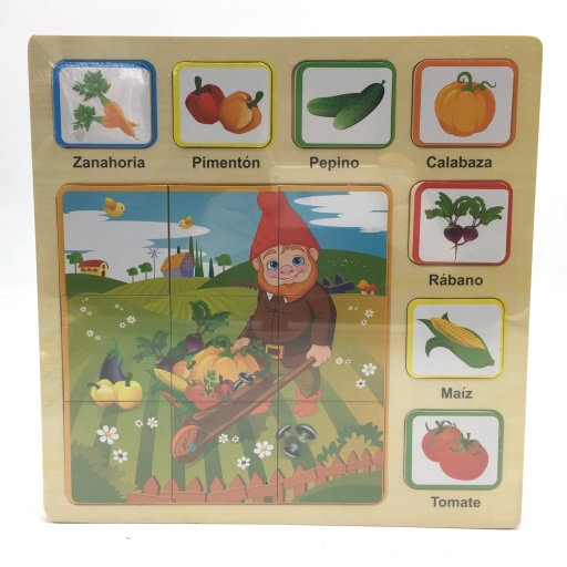 PUZZLE MADERA 16PZAS FRUTAS VERDURAS