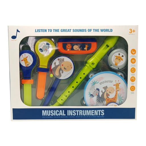 INSTRUMENTOS MUSICALES 7 PIEZAS CAJA