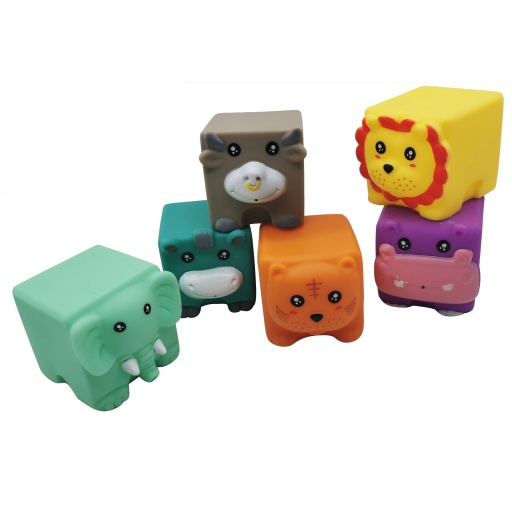 ANIMALES GOMA CHIFLE CUBO X 6 BOLSA