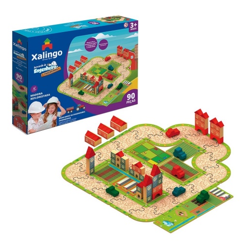 BLOQUES MADERA + PUZZLE GRANJA XALINGO