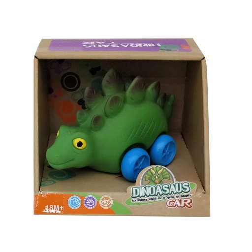 DINOSAURIO GOMA CON RUEDAS EN CAJA 0096