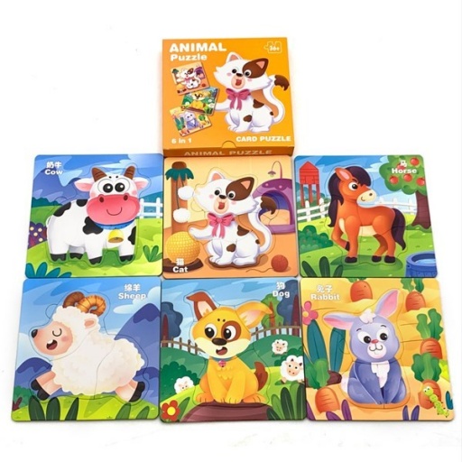 PUZZLE CARTON X 6 ANIMALES 20