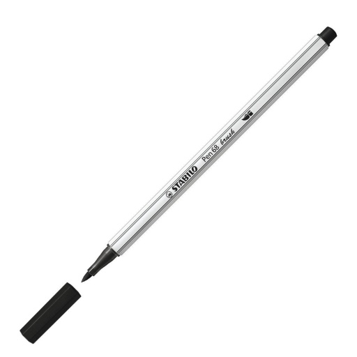 MARCADOR STABILO PEN 68 BRUSH NEGRO