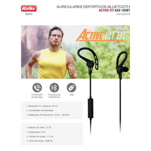 Auricular Kolke Deportivo  KAE-103BTNegro