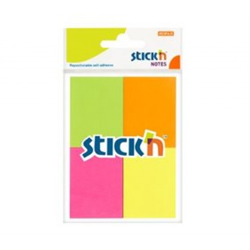 BLOCK DE NOTAS ADHESIVAS STICK`N 51X38 MM FLUO X4