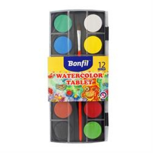 ACUARELA BONFIL X12 COLORES EN ESTUCHE