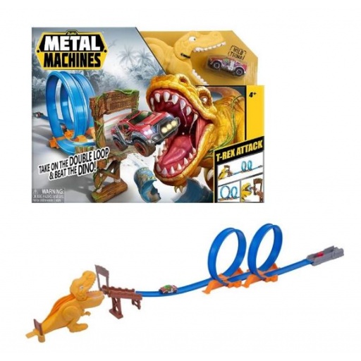 AUTO METAL MACHINES PISTA T-REX ATTACK CON VEHICULO