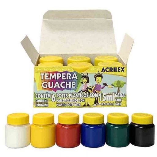 TEMPERA ACRILEX 2020 CAJA 6 COL15ML