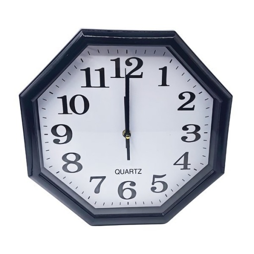 RELOJ PARED HEXAGONAL 29CM BORDE