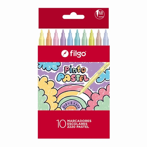 MARCADOR FILGO PINTO PASTEL 10 UNIDADES