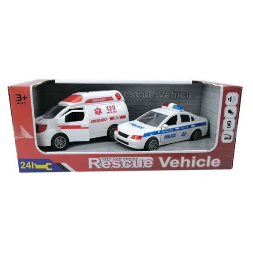 VEHICULOS RESCATE X 2 LUZ SONIDO CAJA 5850