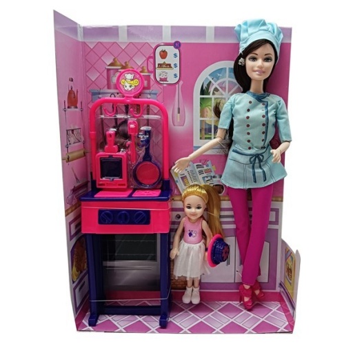 MUECA ARTICULADA CON HIJA Y ACCS COCINA CAJA 6574