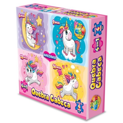 PUZZLE CARTON X 4 43 PZAS UNICORN GB 1008