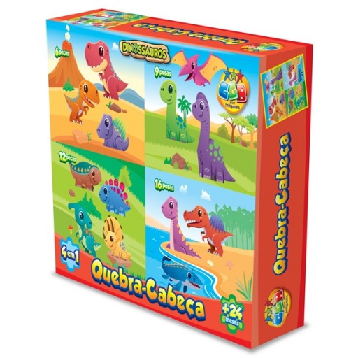 PUZZLE CARTON X 4 43 PZAS DINOSAUR GB 1007