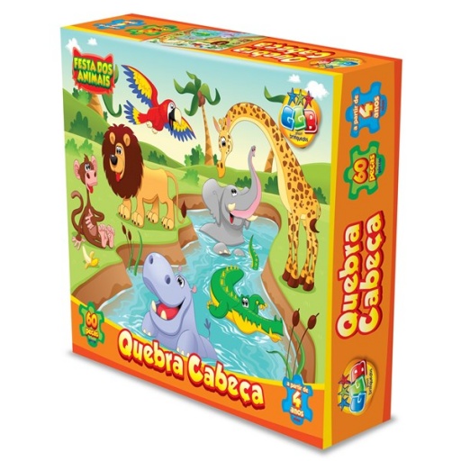 PUZZLE CARTON 60 PZAS ANIMALES GB 1009