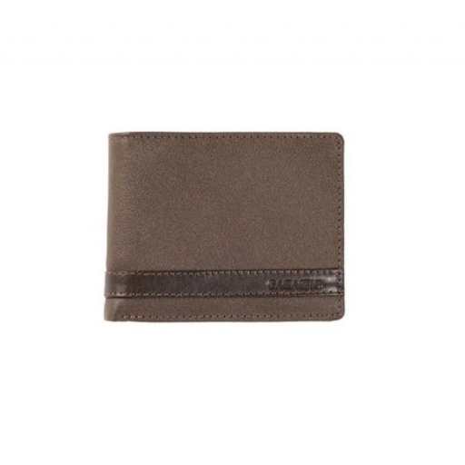 BILLETERA HOMBRE CON APLIQUE MARRON MARRON