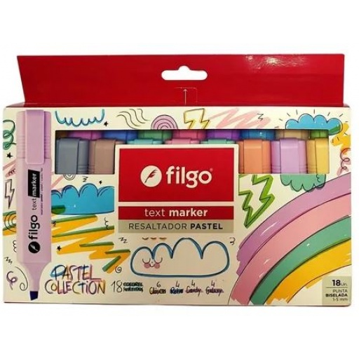 MARCADOR FILGO TEX MARKER ESTUCHE X 16 SURTIDO