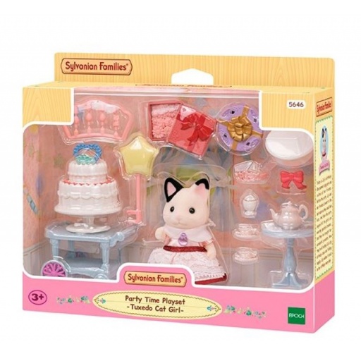 SYLVANIAN FAMILIES PARTY TIME PLAYSET - TUXEDO CAT GIRL