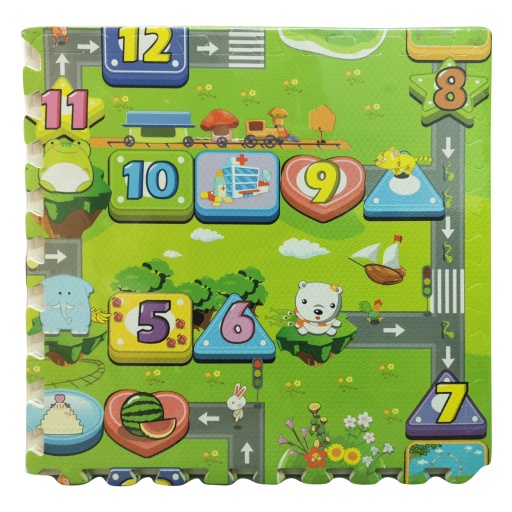 ALFOMBRA PUZZLE GOMA EVA 60X60X4CM  X4 PLANCHAS CON DISEO