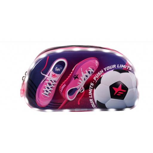 CARTUCHERA FOOTY ROSA C CIERRE CON LUZ LED