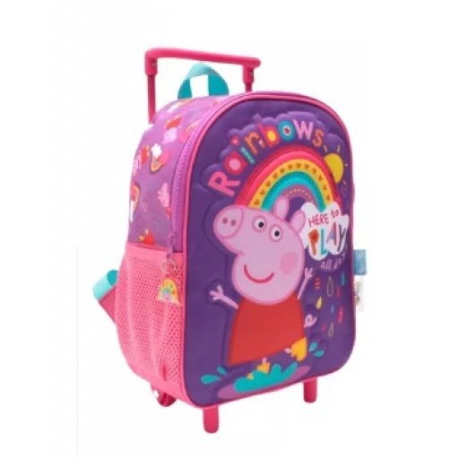 MOCHILA PEPPA PIG 12" C CARRO