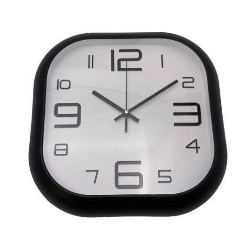 RELOJ PARED CUADRADO 30CM ARO BOMBE 5319