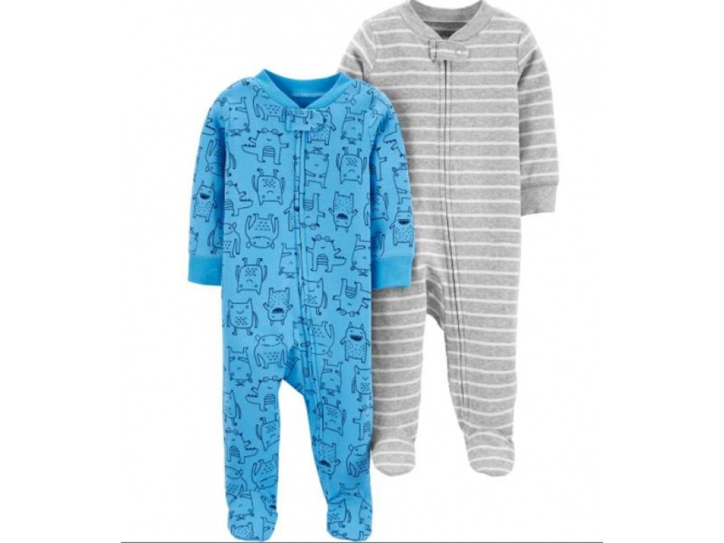 PIJAMA CARTERS PACK X2 ALGODON MONSTERS 3M