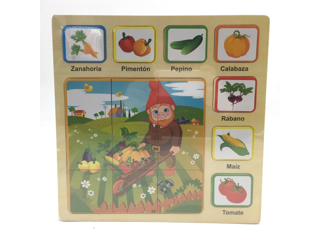 PUZZLE MADERA 16PZAS FRUTAS VERDURAS