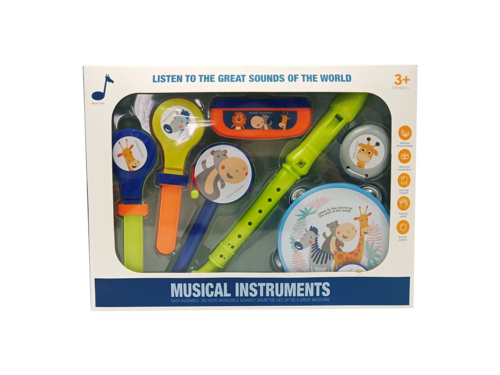 INSTRUMENTOS MUSICALES 7 PIEZAS CAJA