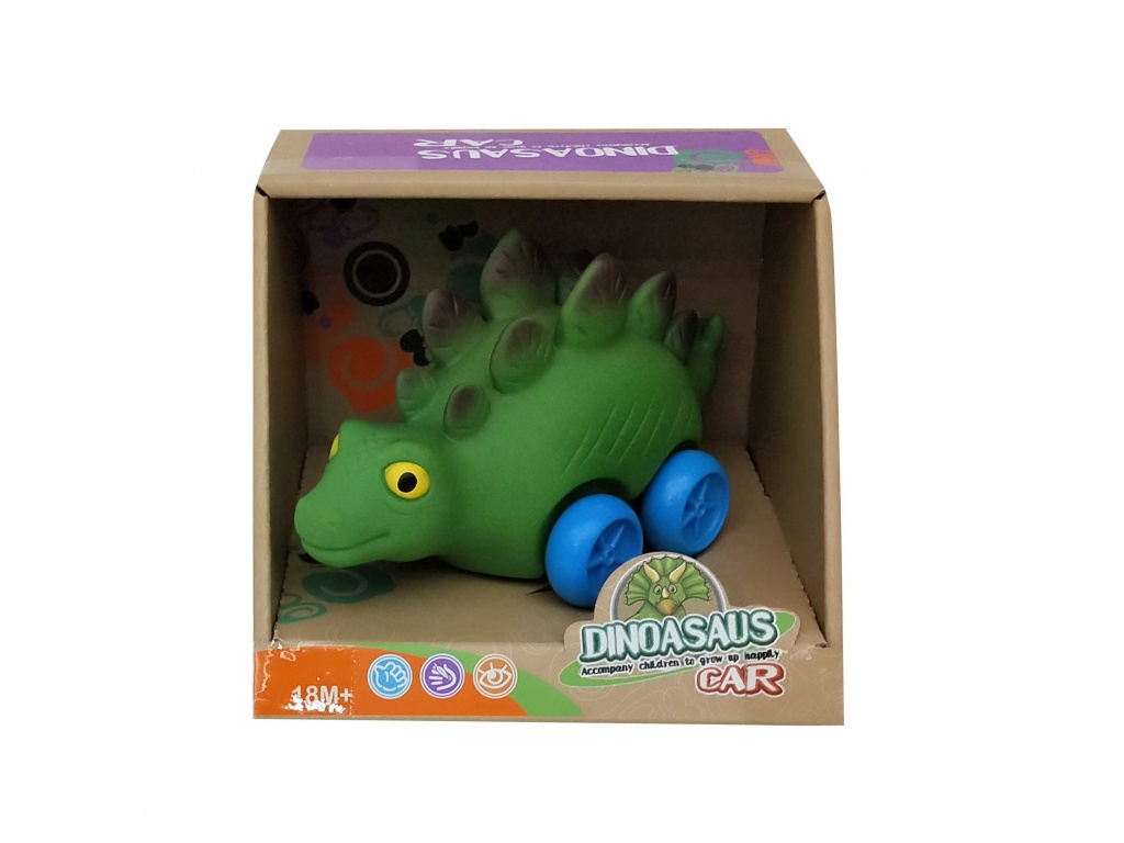 DINOSAURIO GOMA CON RUEDAS EN CAJA 0096