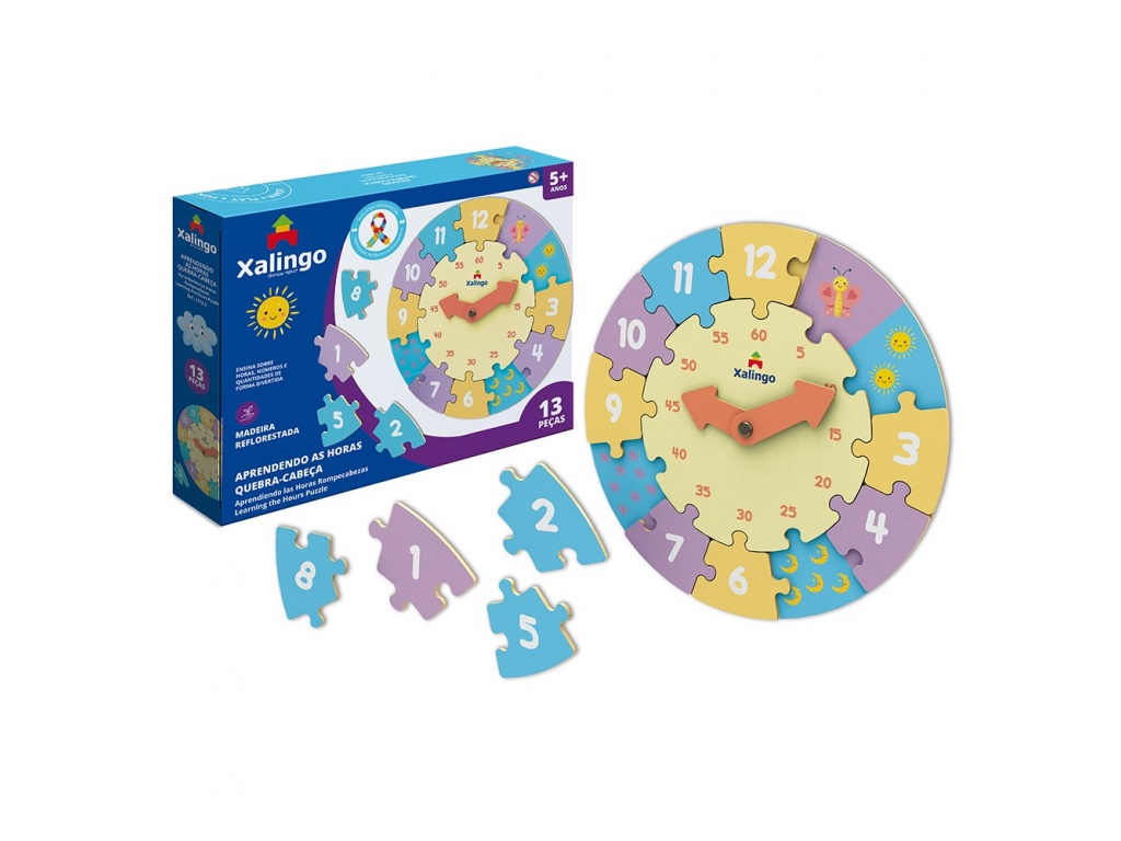 PUZZLE 13PZAS MADERA RELOJ XALINGO