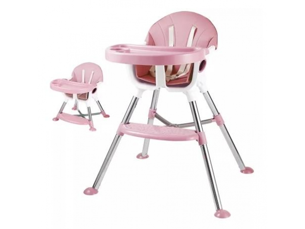 SILLA DE COMER PARA BEBE CON ALTURA REGULABLE ROSA