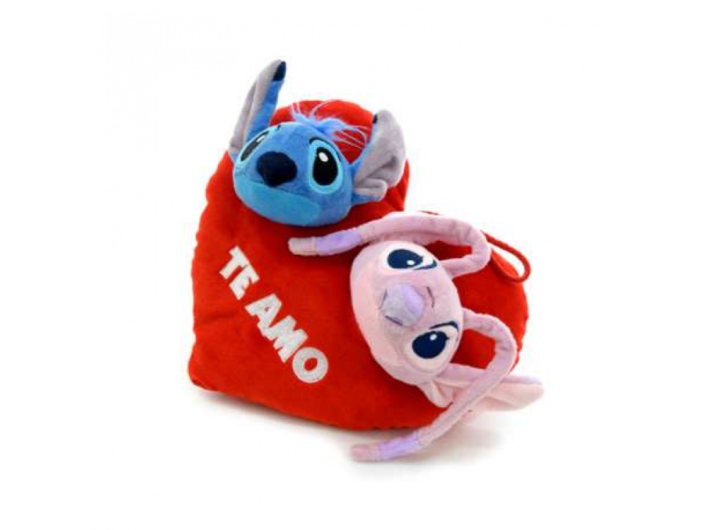 STITCH Y ANGELA EN CORAZON 25 CM PHI PHI