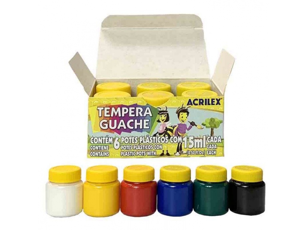 TEMPERA ACRILEX 2020 CAJA 6 COL15ML