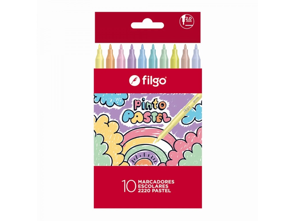 MARCADOR FILGO PINTO PASTEL 10 UNIDADES