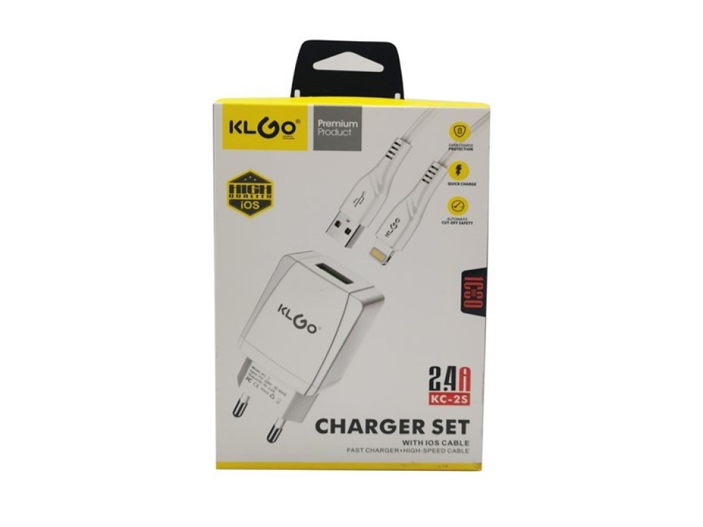 CARGADOR CELULAR CABLE USB-LIGHT KLGO KC2S