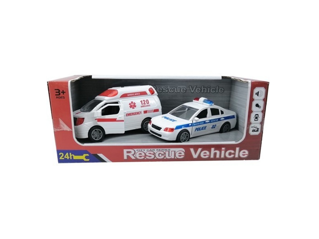 VEHICULOS RESCATE X 2 LUZ SONIDO CAJA 5850