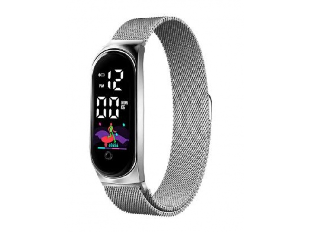 RELOJ TIPO SMART BAND METAL