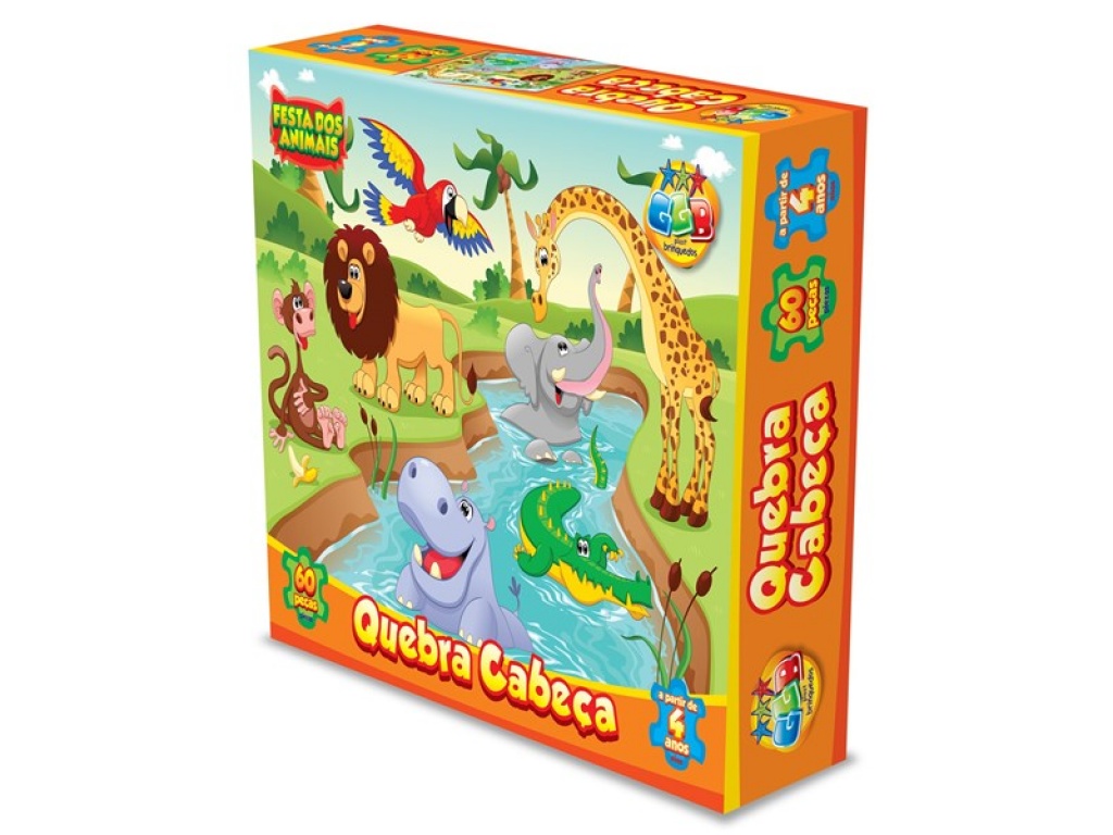 PUZZLE CARTON 60 PZAS ANIMALES GB 1009