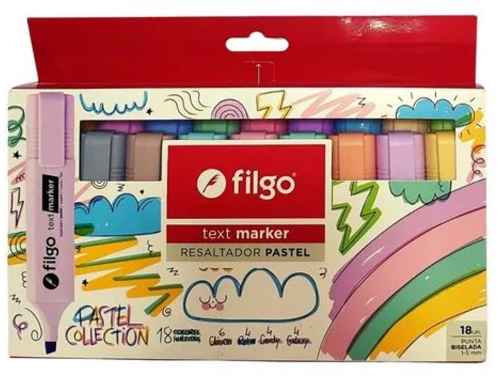 MARCADOR FILGO TEX MARKER ESTUCHE X 16 SURTIDO