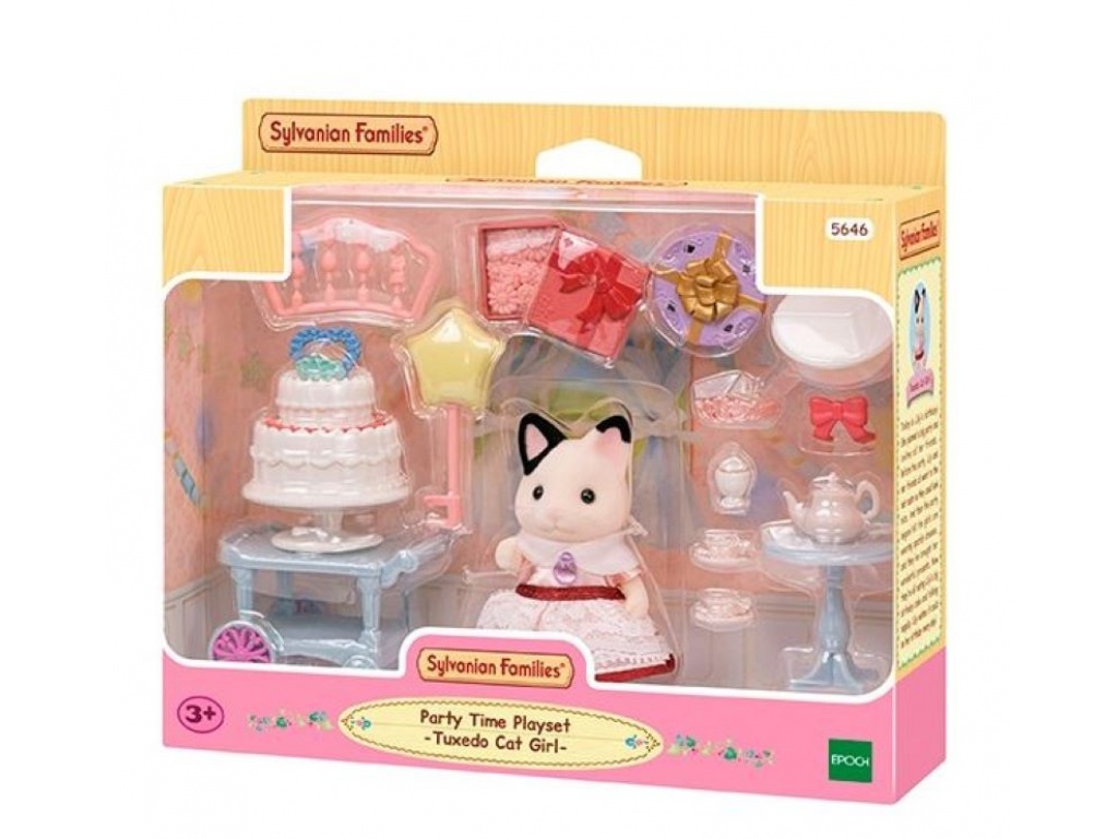 SYLVANIAN FAMILIES PARTY TIME PLAYSET - TUXEDO CAT GIRL