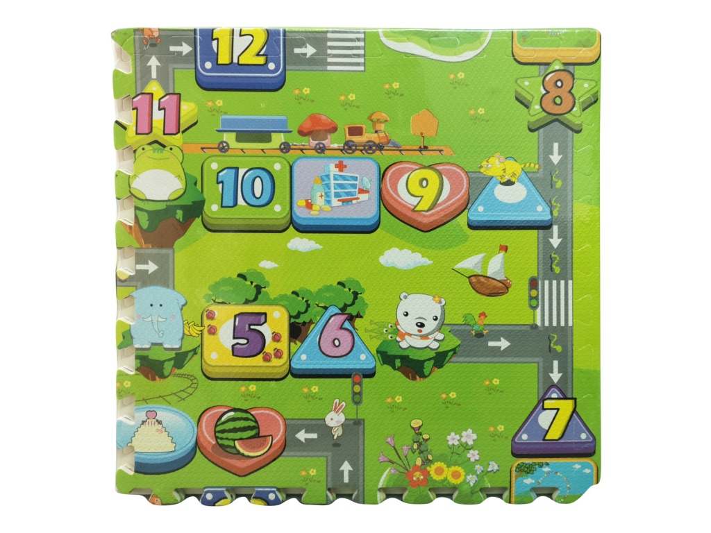 ALFOMBRA PUZZLE GOMA EVA 60X60X4CM  X4 PLANCHAS CON DISEO